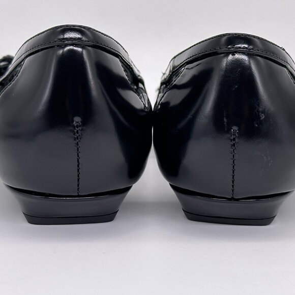 PRADA Pointed Toe Cutout Cut Out Strappy Leather Ballerina Ballet Flats - Picture 10 of 15